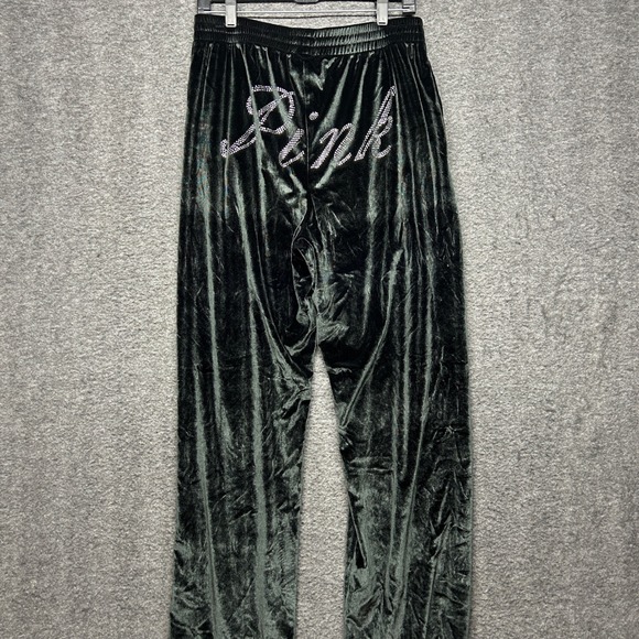 Victoria's Secret PINK Velour Rhinestone Lounge Pants Black Women's Size L - Picture 2 of 7